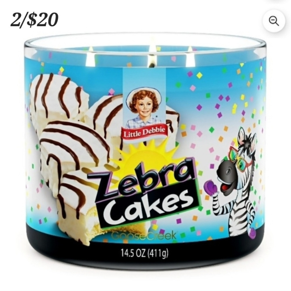Goose Creek Candles Little Debbie Zebra Cakes 3 Wick Glass Jar